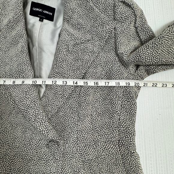 GIORGIO ARMANI Size 48 Bouclé Textured Blazer Classic Italian Luxury Old Money - Picture 6 of 8